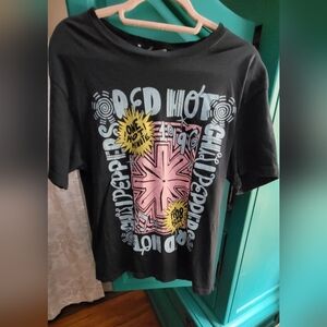 Daydreamer Black Tee with Pink and Yellow Graphic- Red Hot Chilli Peppers